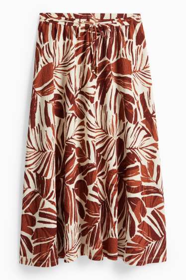 Femmes - Jupe - à motif - marron / beige