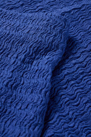 Women - Skirt - textured - dark blue