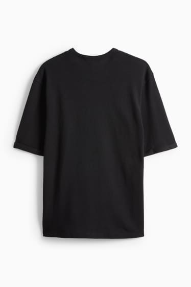 Hommes - T-shirt - relaxed fit - texturé - noir