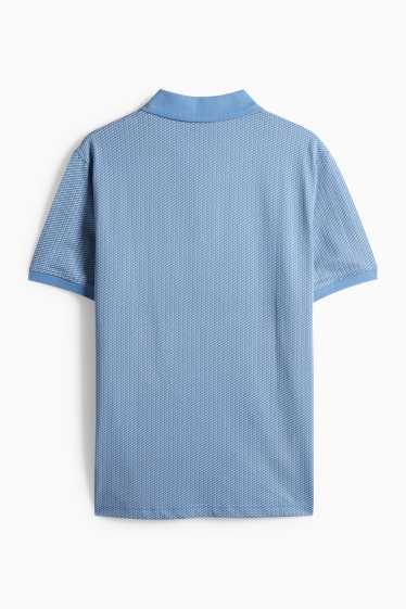 Home - Polo - regular fit - estructurat - blau