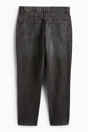 Pánské - Relaxed tapered jeans s lněným podílem - černá