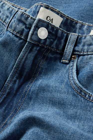Men - Relaxed tapered jeans with linen content - blue