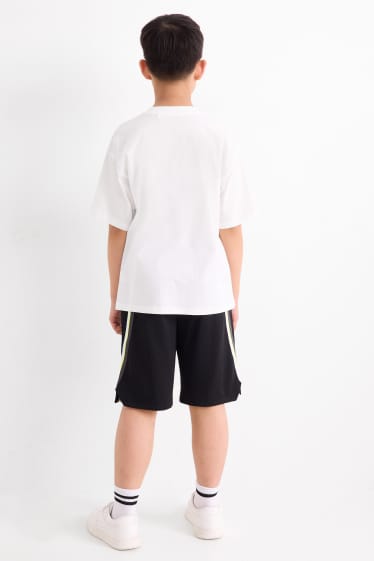 Bambini - BMX - set - t-shirt e shorts - 2 pezzi - bianco / nero