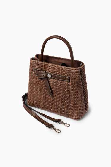 Women - Bast crossbody bag with detachable bag strap - dark brown