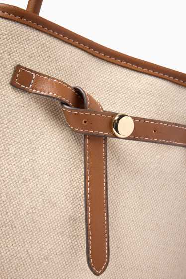 Donna - Shopper piccola con spallaccio removibile - beige