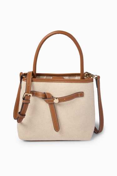 Donna - Shopper piccola con spallaccio removibile - beige