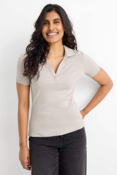 Damen - Poloshirt - Regular Fit - grau