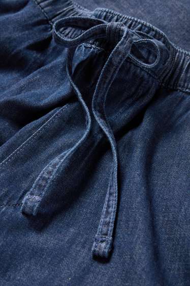 Women - Wide leg jeans - high waist - dark blue