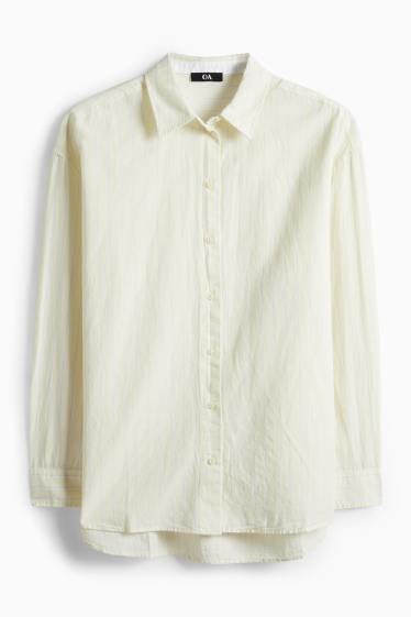 Women - Shirt blouse - striped - light yellow