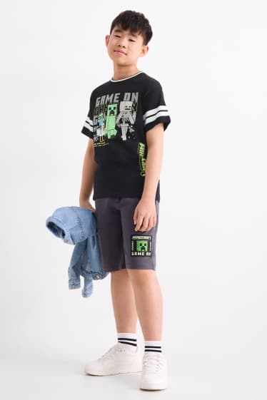 Nen - Minecraft - conjunt - samarreta de màniga curta i pantalons curts - 2 peces - negre