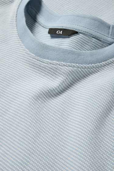 Heren - T-shirt - regular fit - met structuur - lichtblauw