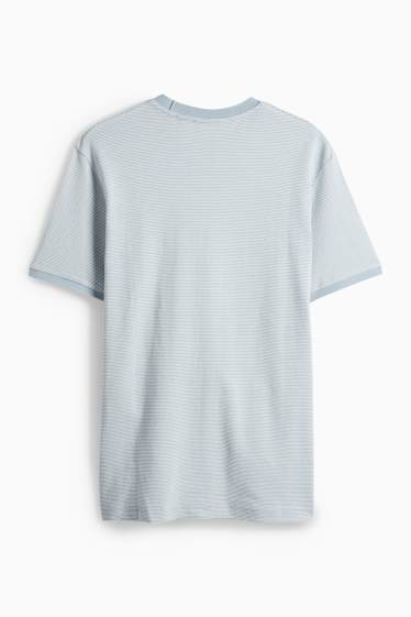 Heren - T-shirt - regular fit - met structuur - lichtblauw