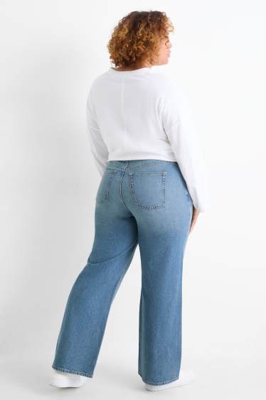 Femmes - Wide leg jean - high waist - jean bleu