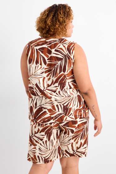 Damen - Weste - gemustert - beige / braun