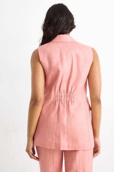 Donna - Gilè business di lino - regular fit - rosa