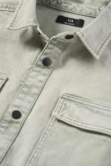 Heren - Spijkerblouse - relaxed fit - kent - lichtgroen