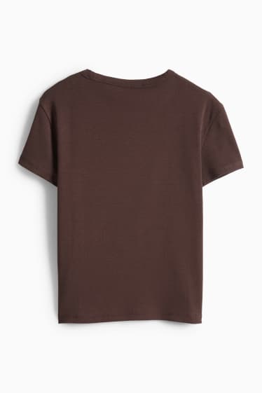 Femei - Tricou - slim fit - maro închis