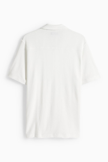 Herren - Hemd - Regular Fit - Reverskragen - strukturiert - weiss