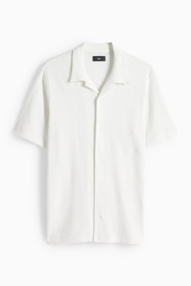 Herren - Hemd - Regular Fit - Reverskragen - strukturiert - weiss