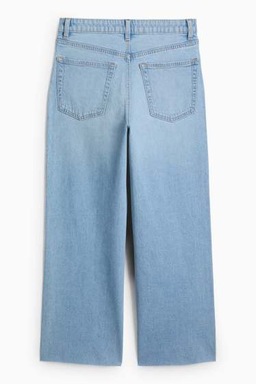 Donna - Jeans a gamba larga - vita media - blu
