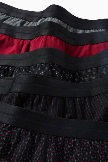 Herren - Multipack 5er - Trunks - bordeaux / schwarz