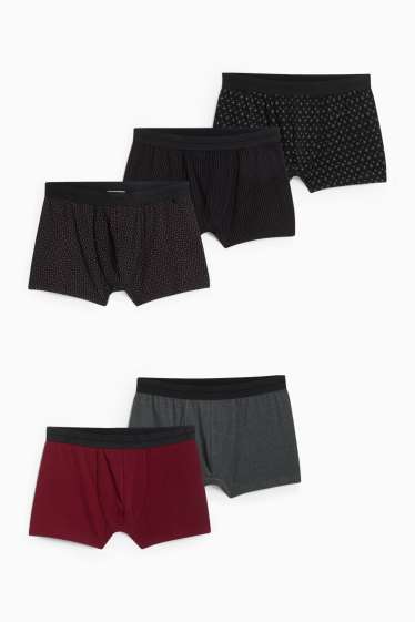 Herren - Multipack 5er - Trunks - bordeaux / schwarz