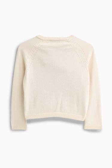 Enfants filles - Gilet en maille - crème