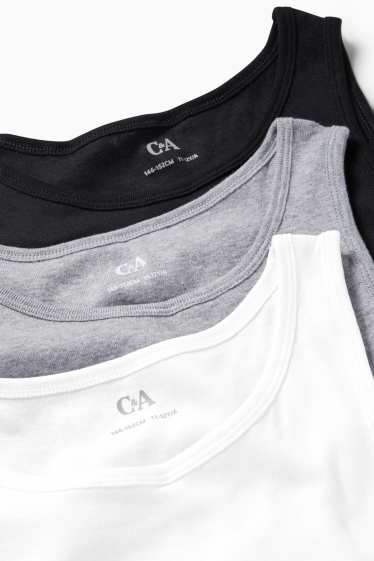 Kinder Buben - Multipack 3er - Singlet - grau