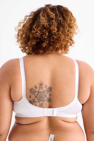 Femmes - Soutien-gorge minimiseur sans armatures - effet brillant - blanc