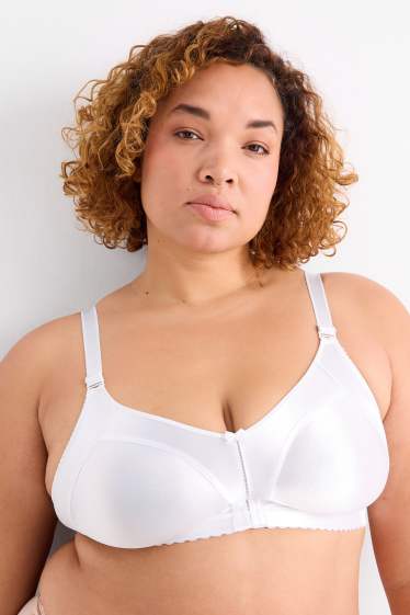 Femmes - Soutien-gorge minimiseur sans armatures - effet brillant - blanc