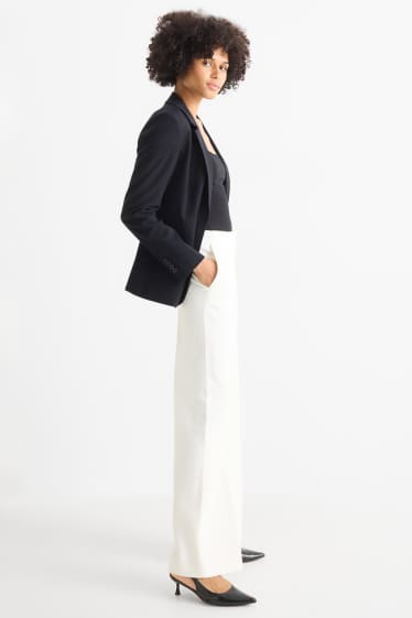 Dames - Business-broek - mid waist - wide leg - wit