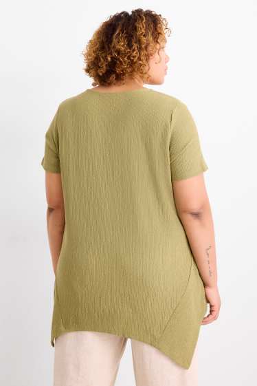 Dames - T-shirt - met structuur - groen