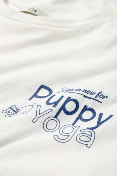 Femmes - T-shirt - Oversize - bleu / blanc