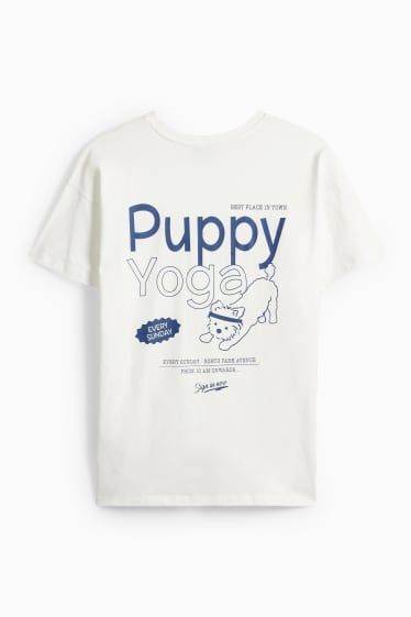 Femmes - T-shirt - Oversize - bleu / blanc