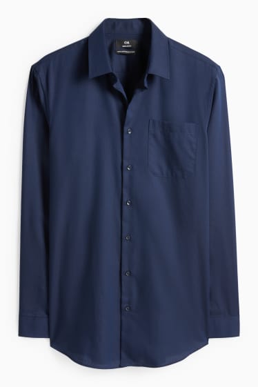 Home - Camisa formal - regular fit - Kent - fàcil de planxar - blau fosc