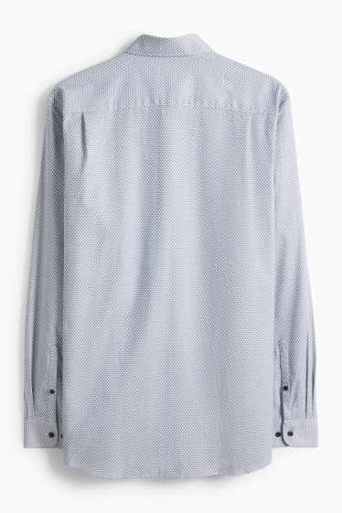 Men - Business shirt - regular fit - kent collar - easy-iron - patterned - light gray