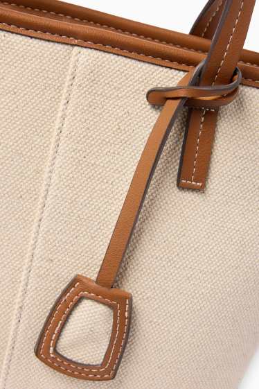 Donna - Shopper grande con spallaccio removibile - beige / marrone