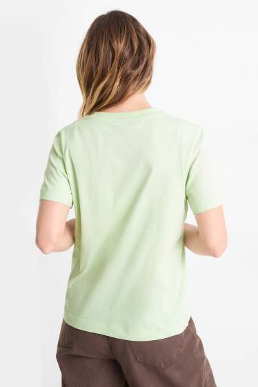 Femei - Tricou - regular fit - aspect lucios - verde mentă