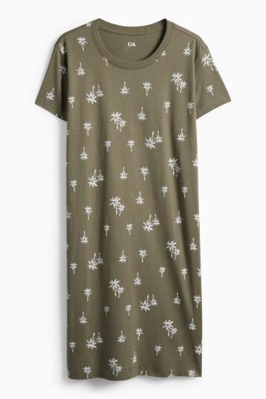 Damen - Nachthemd - gemustert - khaki