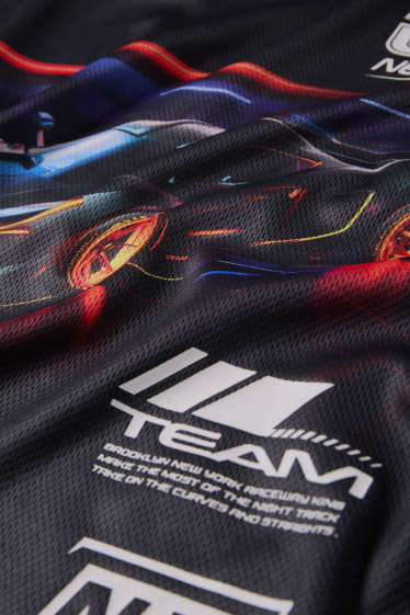 Enfants garçons - Voiture de course - T-shirt - noir