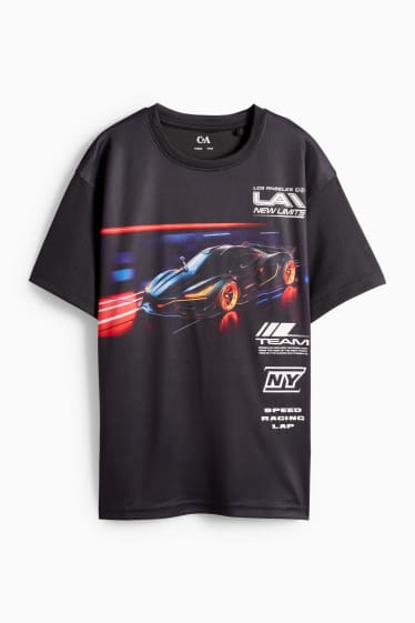 Enfants garçons - Voiture de course - T-shirt - noir