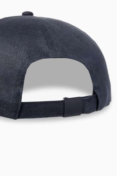 Hommes - Casquette en lin - bleu foncé
