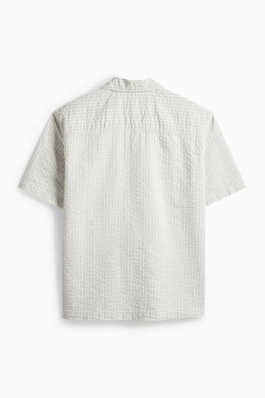 Bărbați - Cămașă - relaxed fit - guler cu rever - gri deschis