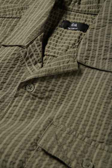 Herren - Hemd - Relaxed Fit - Reverskragen - dunkelgrün