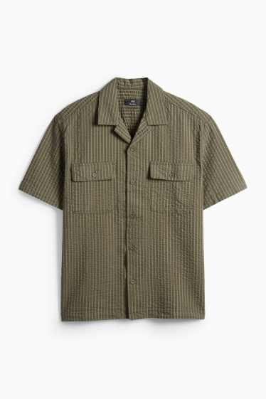 Herren - Hemd - Relaxed Fit - Reverskragen - dunkelgrün