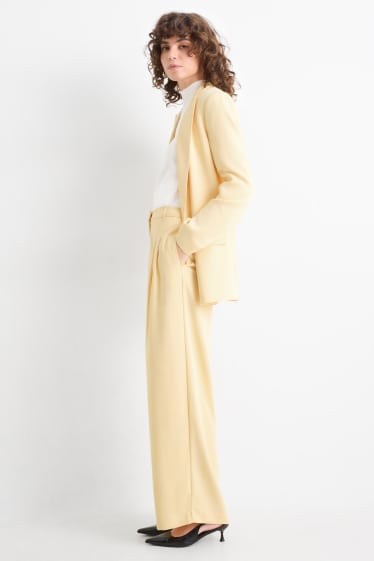 Femmes - Pantalon de bureau - mid waist - straight leg - jaune clair