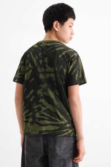 Children Boys - Minecraft - short sleeve T-shirt - patterned - dark green