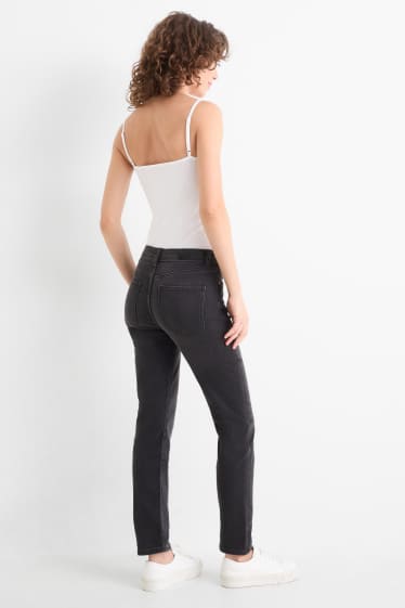 Dona - Slim jeans - mid waist - jog denim - texà gris fosc