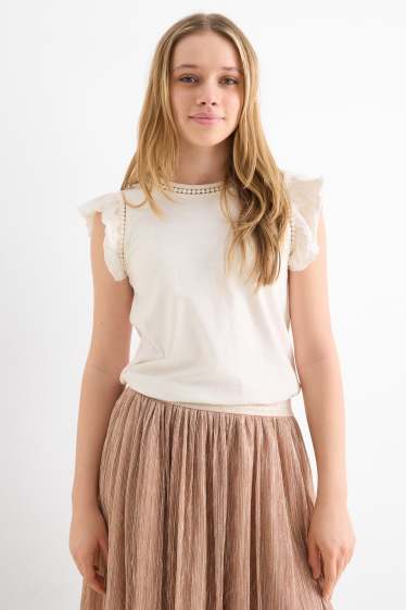 Bambine - Maglia a maniche corte - bianco crema