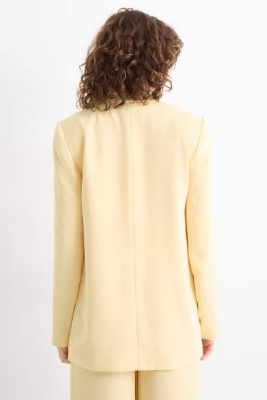 Women - Long blazer - regular fit - light yellow